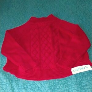 Carter's Child's Size 5T Red Sweater In 100% Cotton NWT Unisex